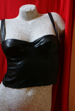 Corsage schwarz Lederoptik